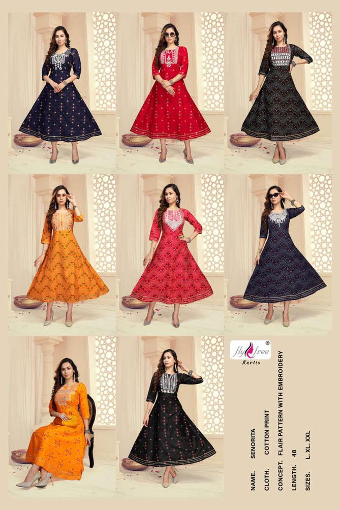 Fly Free Senorita Fancy Designer Ethnic Wear Anarkali Long Kurti Collection